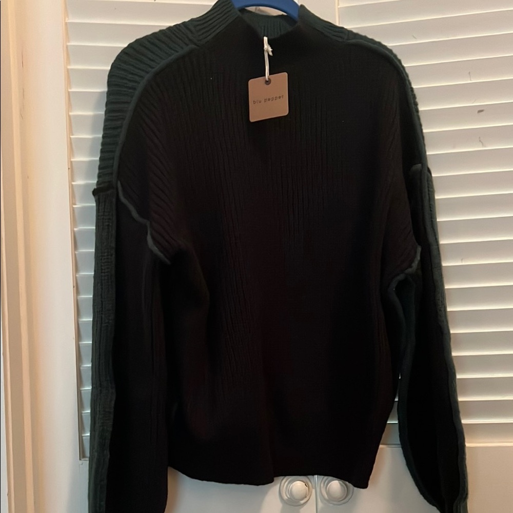 Blu Pepper Black Cowl Neck Sweater